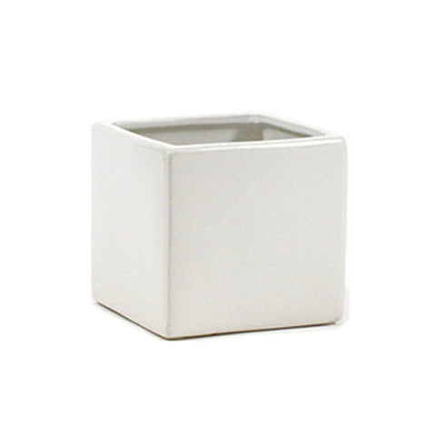 White Ceramic Cube Vase