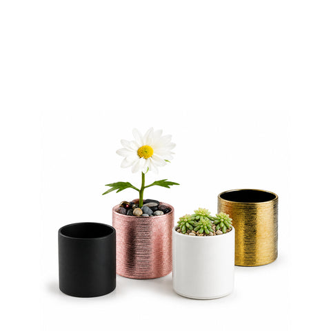 Ceramic Cylinder Vase 4"