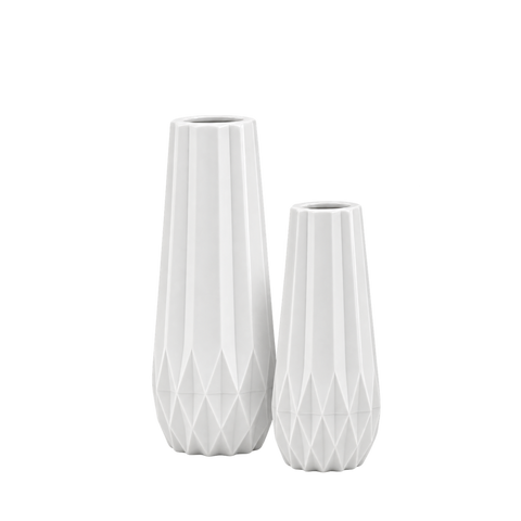Unique Modern White Vase 11"H -14"H