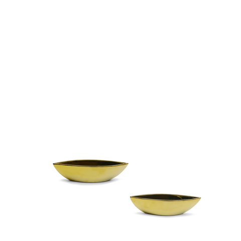Ceramic Boat Vase in Gold