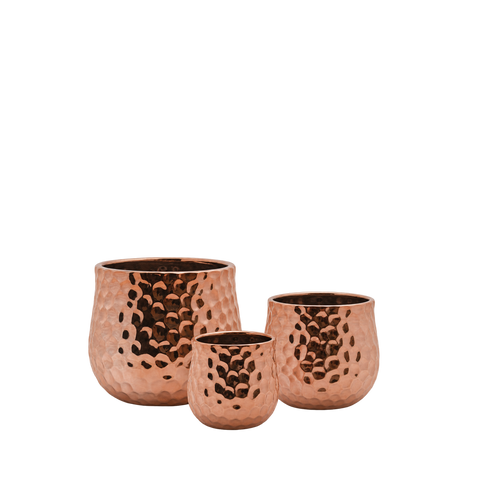 Unique Textured Rose Gold Pot