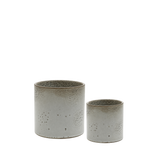 Grey Stippled Ceramic Cylinder -