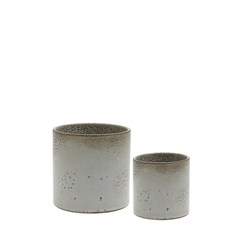 Grey Stippled Ceramic Cylinder -