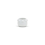 White Honey Pot Vase with Decorative Knob Edge