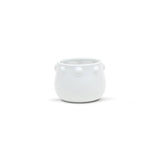White Honey Pot Vase with Decorative Knob Edge