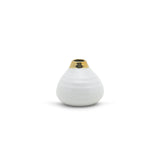 White Round Bud Vase with Gold Rim