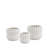 Unique White Ceramic Pot 4"H - 6"H